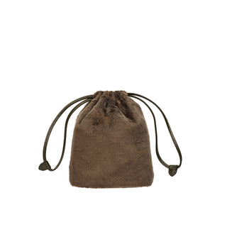 Perfec Drawstring Fur Pouch Funky Khaki