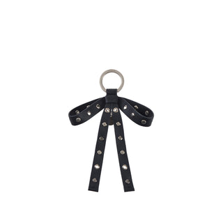 Goth Leather Ribbon Charm Black