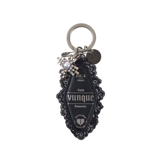 Goth Lace Leather Charm Black