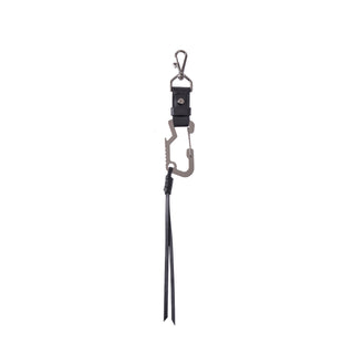 Tie Leather Charm Black