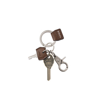 Leather Multi Key Charm Brown