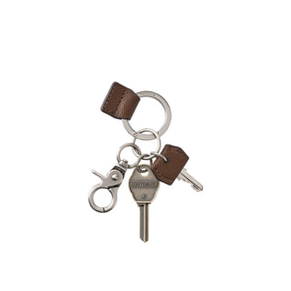 Leather Multi Key Charm Brown
