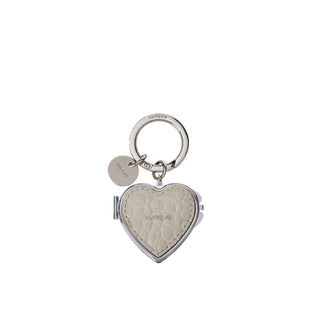 Heart Pocket Mirror Charm Beige