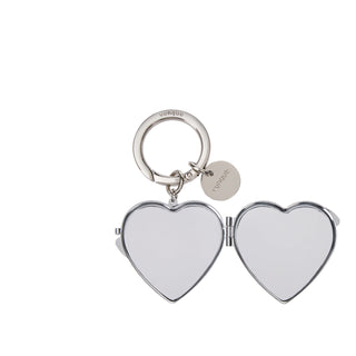 Heart Pocket Mirror Charm Beige