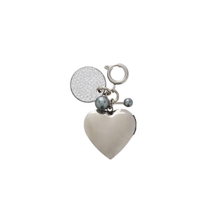 Heart Memory Leather Charm Piccolo Silver
