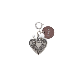 Heart Memory Leather Charm Piccolo Latte Pink