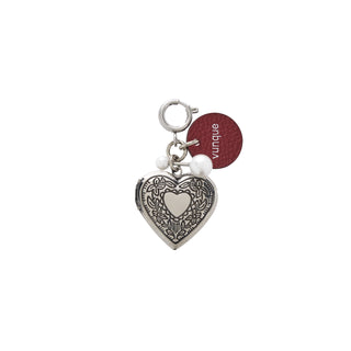 Heart Memory Leather Charm Piccolo Topo Red