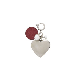 Heart Memory Leather Charm Piccolo Topo Red