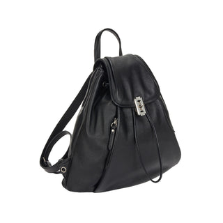 Hey Pintuck Leather Backpack M Black