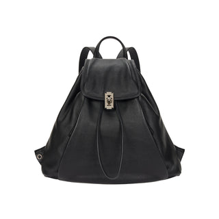 Hey Pintuck Leather Backpack M Black