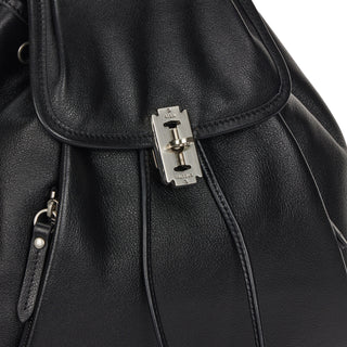 Hey Pintuck Leather Backpack M Black