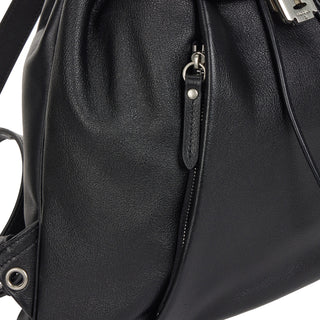 Hey Pintuck Leather Backpack M Black