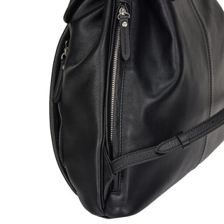 Hey Pintuck Leather Backpack M Black