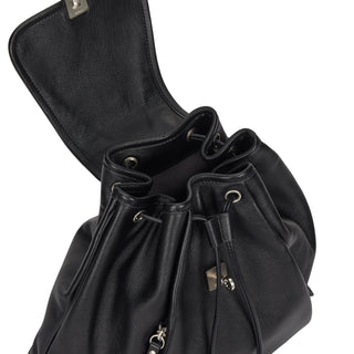 Hey Pintuck Leather Backpack M Black