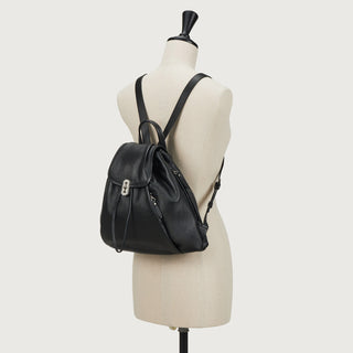 Hey Pintuck Leather Backpack M Black