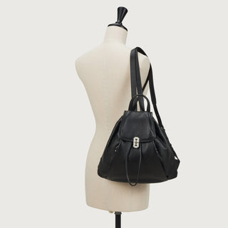 Hey Pintuck Leather Backpack M Black