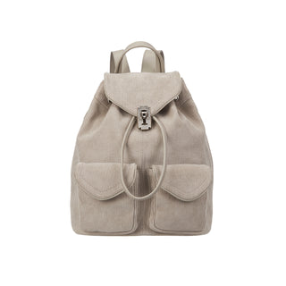 Occam Doux Double Pocket Corduroy Backpack M Beige