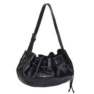 Perfec Wave String Leather Hobo L Black