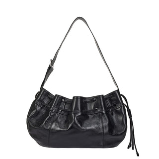 Perfec Wave String Leather Hobo L Black