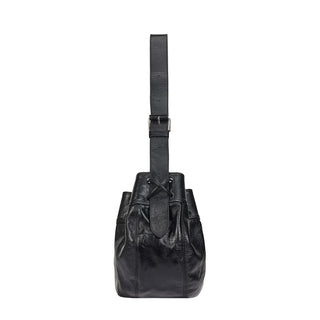 Perfec Wave String Leather Hobo L Black