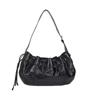 Perfec Wave String Leather Hobo L Black