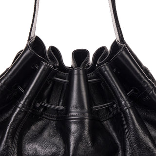 Perfec Wave String Leather Hobo L Black