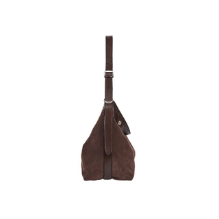 Perfec Button Up Soft Suede Hobo S Rum Brown