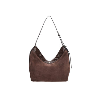 Perfec Button Up Soft Suede Hobo S Rum Brown