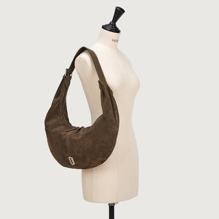Halfmoon Baggy Suede Hobo L Musk Khaki