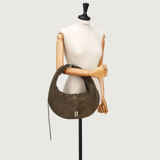 Halfmoon Baggy Suede Hobo L Musk Khaki