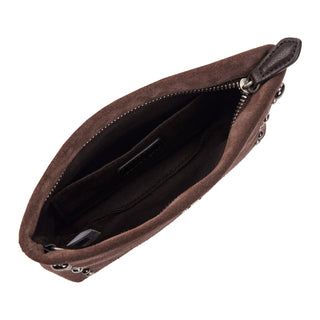 Perfec Goth Suede Pouch Rum Brown