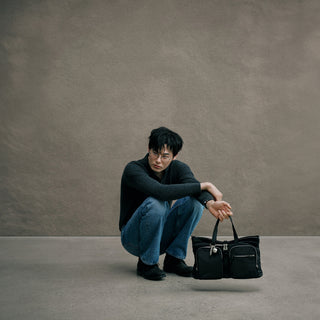 Hey Double Pocket Tote M Black