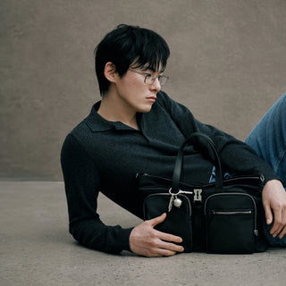 Hey Double Pocket Tote M Black