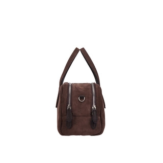 Halfmoon Two Block Suede Tote S Rum Brown