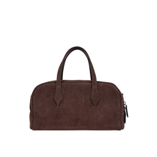 Halfmoon Two Block Suede Tote S Rum Brown