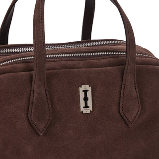 Halfmoon Two Block Suede Tote S Rum Brown