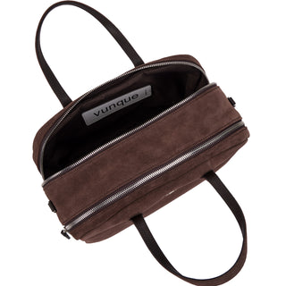 Halfmoon Two Block Suede Tote S Rum Brown