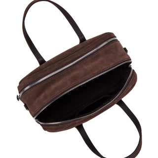 Halfmoon Two Block Suede Tote S Rum Brown