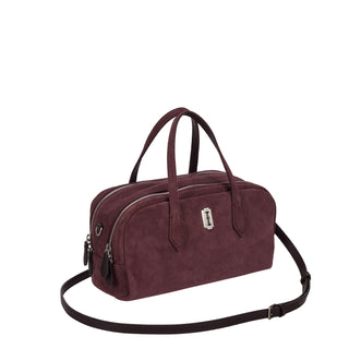 Halfmoon Two Block Suede Tote S Wine