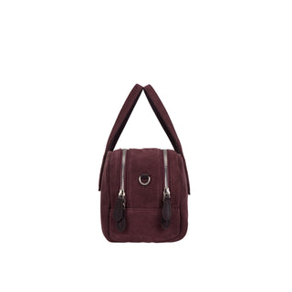 Halfmoon Two Block Suede Tote S Wine