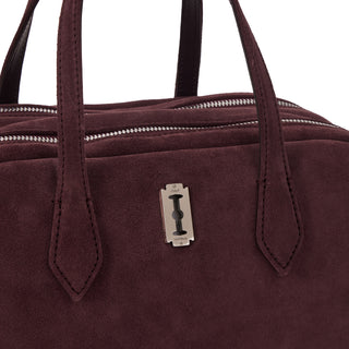 Halfmoon Two Block Suede Tote S Wine
