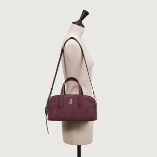 Halfmoon Two Block Suede Tote S Wine