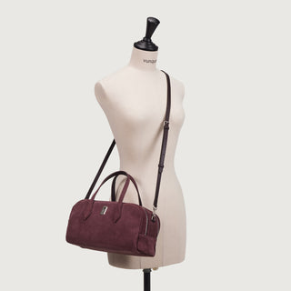 Halfmoon Two Block Suede Tote S Wine