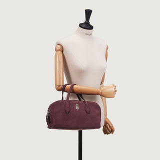 Halfmoon Two Block Suede Tote S Wine