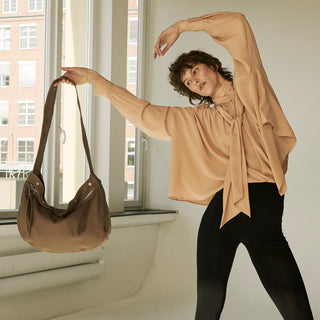 Perfec Button Up Rider Hobo L Rough Beige