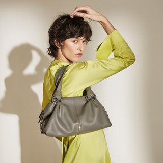 Halfmoon Attache Tote M Ash Khaki