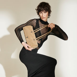 Perfec Pillow Suede Shoulder M Peanut Beige