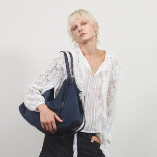 [予約販売/11月上旬入荷] One Eleven Pucker Suede Tote L Goth Navy