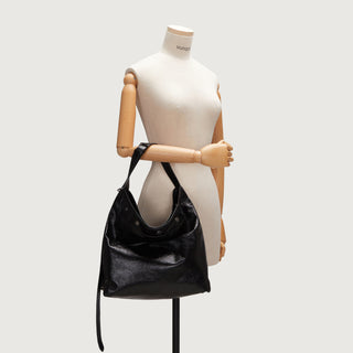 Perfec Button Up Soft Hobo L Black