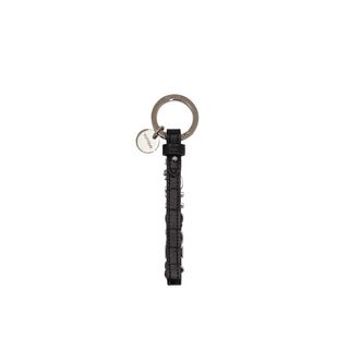 Initial Leather Charm Black